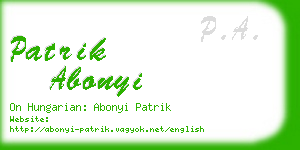 patrik abonyi business card